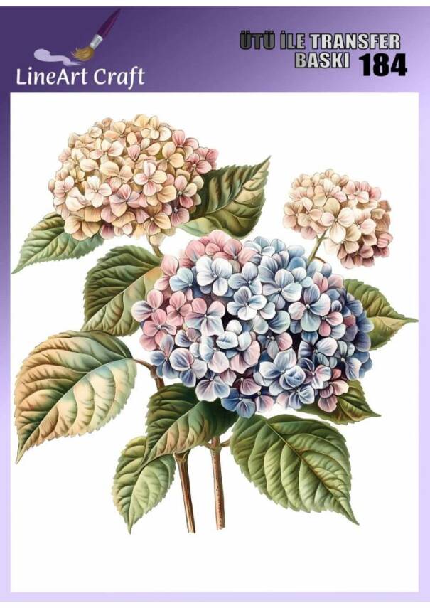 Çiçek Desenli Kumaş Transfer Kağıdı LNT-K184 (20x20 cm) - 1