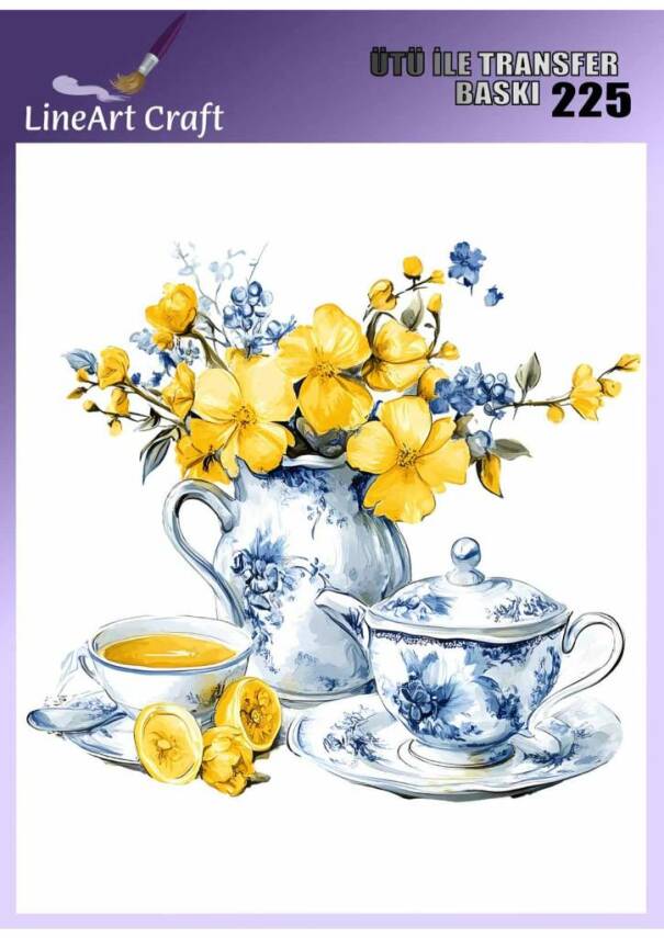 Çiçek Desenli Kumaş Transfer Kağıdı LNT-K225 (20x20 cm) - 1