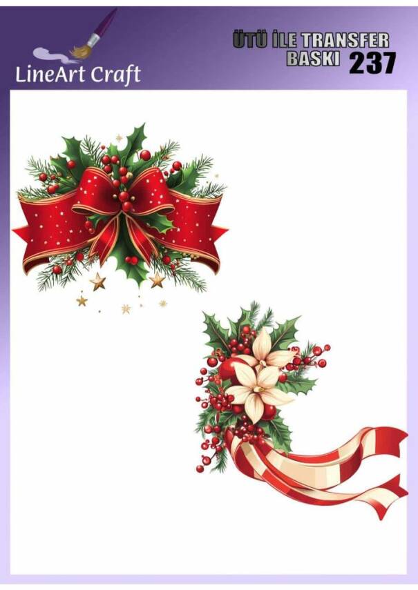 Çiçek Desenli Kumaş Transfer Kağıdı LNT-K237 (20x20 cm) - 1