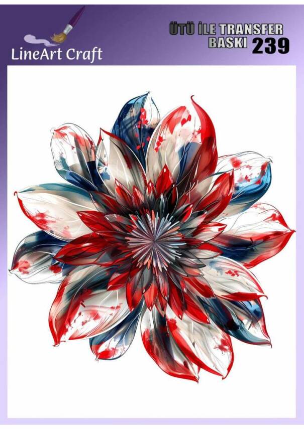 Çiçek Desenli Kumaş Transfer Kağıdı LNT-K239 (20x20 cm) - 1
