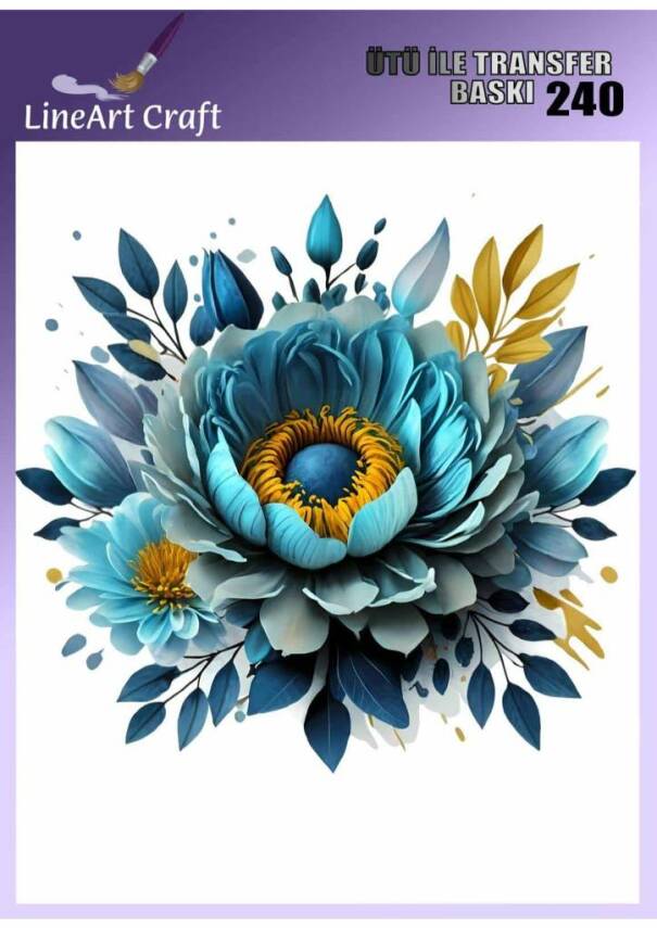 Çiçek Desenli Kumaş Transfer Kağıdı LNT-K240 (20x20 cm) - 1