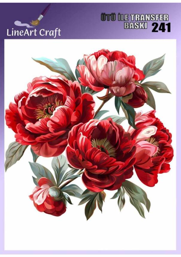 Çiçek Desenli Kumaş Transfer Kağıdı LNT-K241 (20x20 cm) - 1