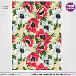 Çiçek Desenli Pirinç Dekopaj Model : 0132 - Line Art