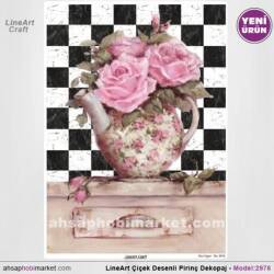 Çiçek Desenli Pirinç Dekopaj Model : 2976 - Line Art