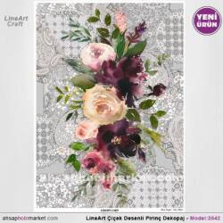 Çiçek Desenli Pirinç Dekopaj Model : 3042 - Line Art