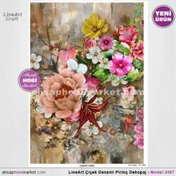 Çiçek Desenli Pirinç Dekopaj Model : 3097 - Line Art
