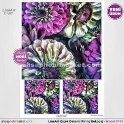Çiçek Desenli Pirinç Dekopaj Model : 3104 - Line Art