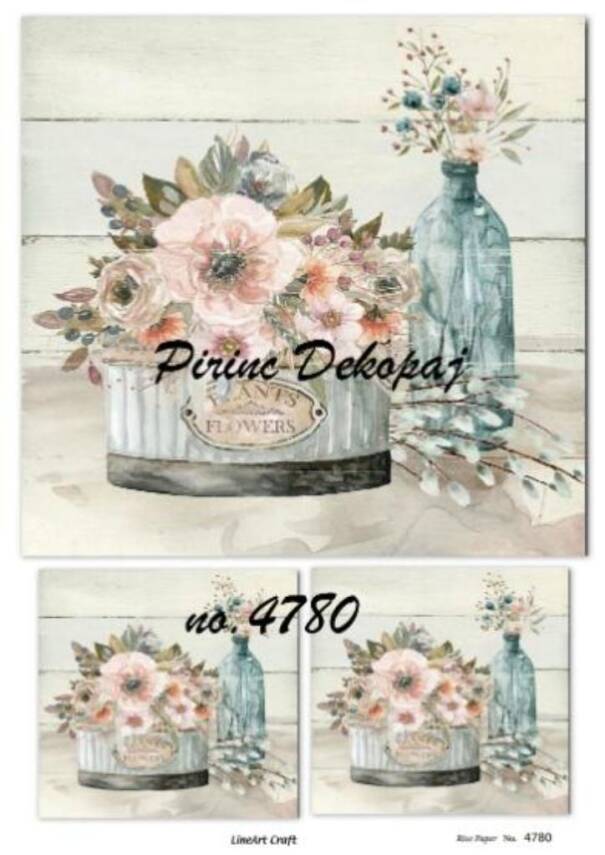 Çiçek Desenli Pirinç Dekopaj Model : 4780 - 1