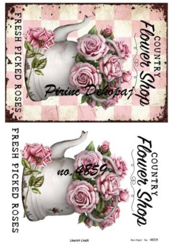 Çiçek Desenli Pirinç Dekopaj Model : 4859 - 1