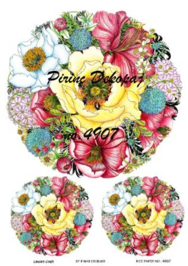 Çiçek Desenli Pirinç Dekopaj Model : 4907 - 1