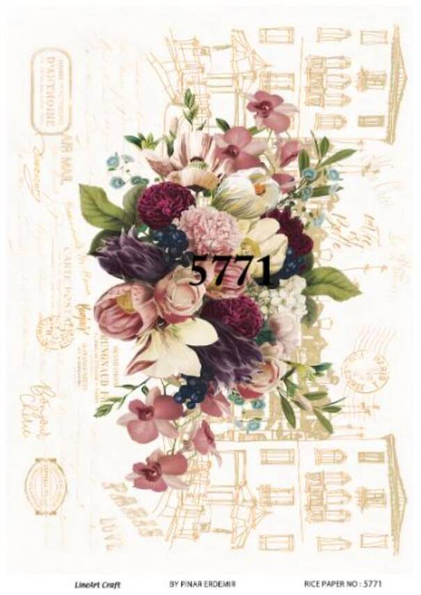 Çiçek Desenli Pirinç Dekopaj Model : 5771 - 1