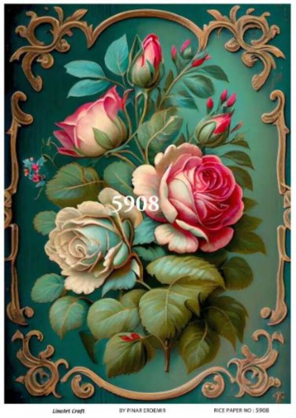 Çiçek Desenli Pirinç Dekopaj Model : 5908 - 1