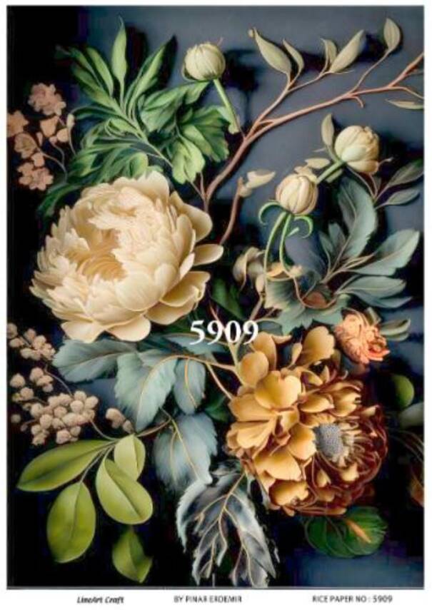 Çiçek Desenli Pirinç Dekopaj Model : 5909 - 1