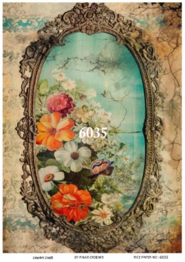 Çiçek Desenli Pirinç Dekopaj Model : 6035 - 1