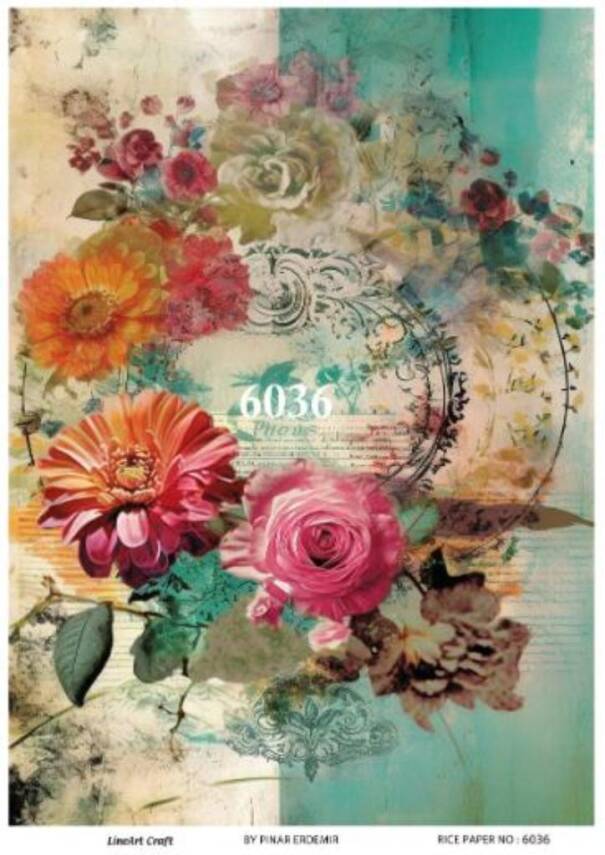Çiçek Desenli Pirinç Dekopaj Model : 6036 - 1