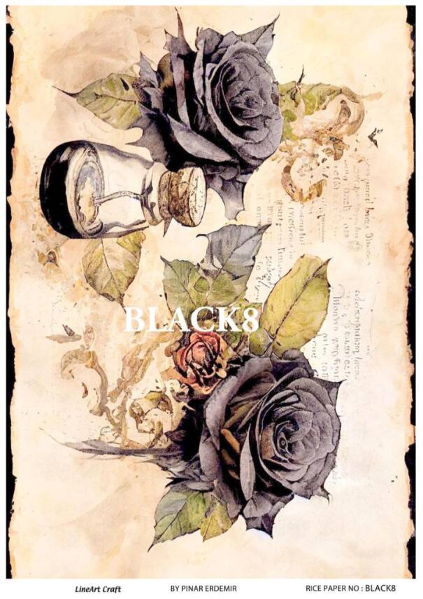 Çiçek Desenli Pirinç Dekopaj Model : BLACK08 - 1