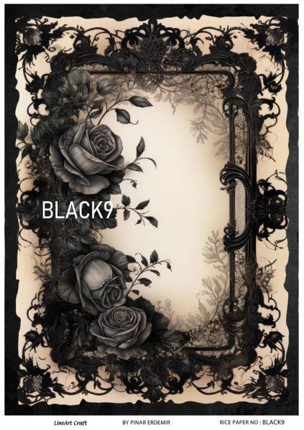 Çiçek Desenli Pirinç Dekopaj Model : BLACK09 - 1