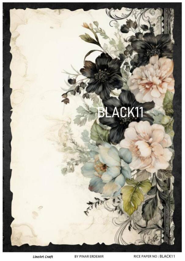 Çiçek Desenli Pirinç Dekopaj Model : BLACK11 - 1