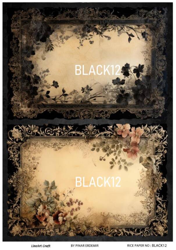 Çiçek Desenli Pirinç Dekopaj Model : BLACK12 - 1