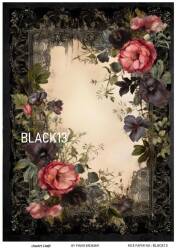 Çiçek Desenli Pirinç Dekopaj Model : BLACK13 - Line Art