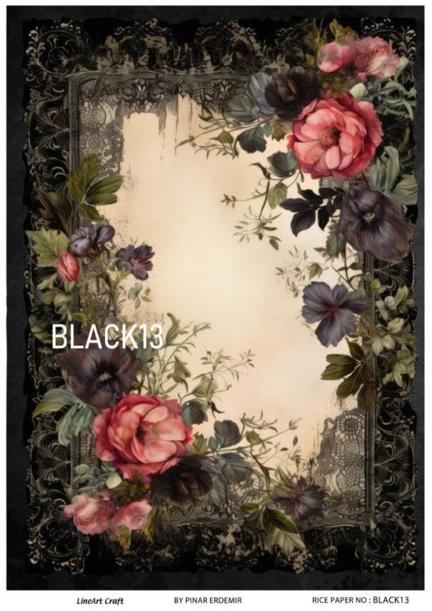 Çiçek Desenli Pirinç Dekopaj Model : BLACK13 - 1