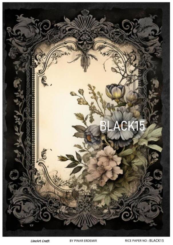 Çiçek Desenli Pirinç Dekopaj Model : BLACK15 - 1