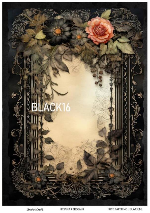 Çiçek Desenli Pirinç Dekopaj Model : BLACK16 - 1