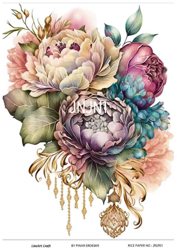 Çiçek Desenli Pirinç Dekopaj Model : JNJN01 - 1