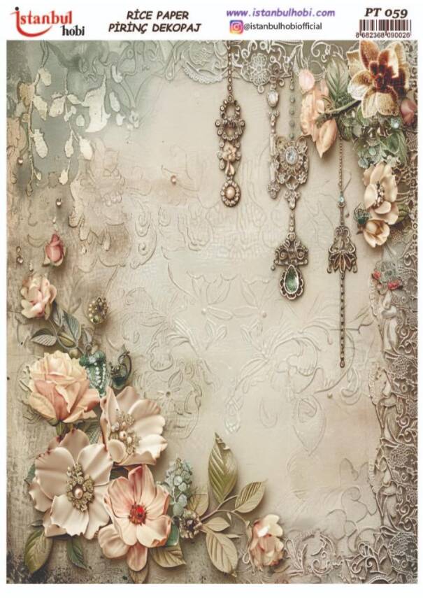 Çiçek Desenli Pirinç Dekopaj Model : PT 0059 - 1