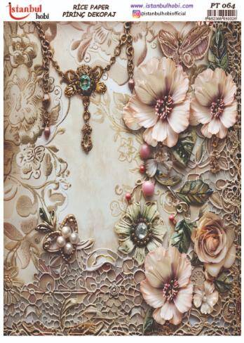 Çiçek Desenli Pirinç Dekopaj Model : PT 0064 - 1