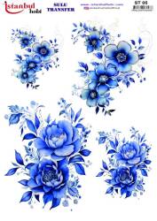 Çiçek Desenli Sulu Transfer Kağıdı STI-005 - Tual Hobi Craft İst