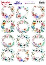 Çiçek Desenli Sulu Transfer Kağıdı STI-155 - Tual Hobi Craft İst
