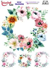 Çiçek Desenli Sulu Transfer Kağıdı STI-156 - Tual Hobi Craft İst