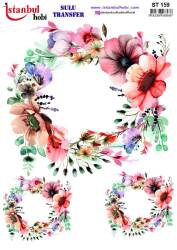 Çiçek Desenli Sulu Transfer Kağıdı STI-159 - Tual Hobi Craft İst