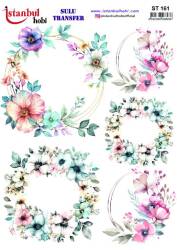 Çiçek Desenli Sulu Transfer Kağıdı STI-161 - Tual Hobi Craft İst