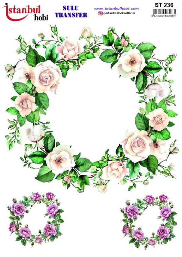 Çiçek Desenli Sulu Transfer Kağıdı STI-236 - 1