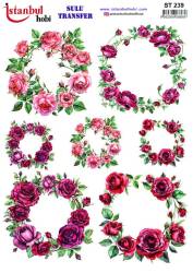 Çiçek Desenli Sulu Transfer Kağıdı STI-239 - Tual Hobi Craft İst
