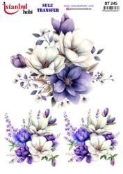Çiçek Desenli Sulu Transfer Kağıdı STI-245 - Tual Hobi Craft İst
