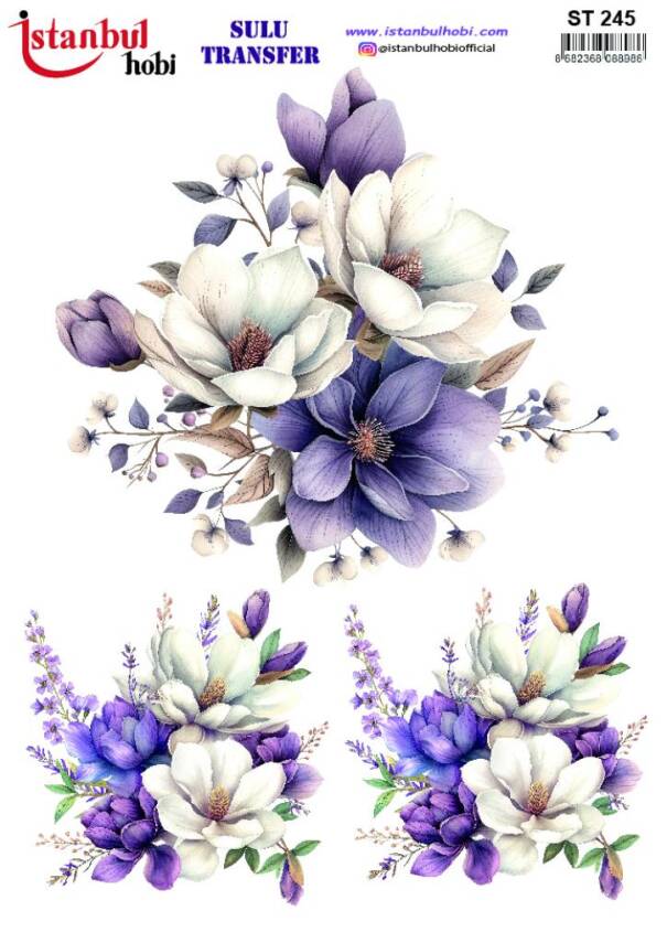 Çiçek Desenli Sulu Transfer Kağıdı STI-245 - 1