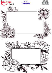 Çiçek Desenli Sulu Transfer Kağıdı STI-406 - Tual Hobi Craft İst
