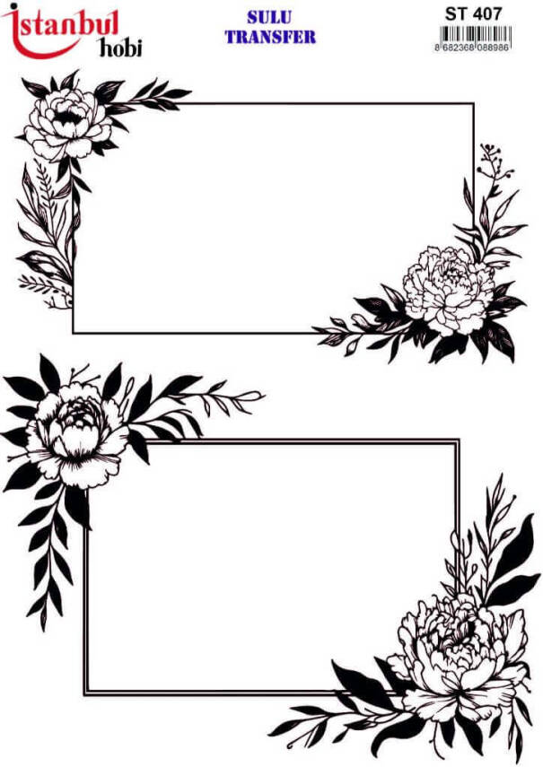 Çiçek Desenli Sulu Transfer Kağıdı STI-407 - 1