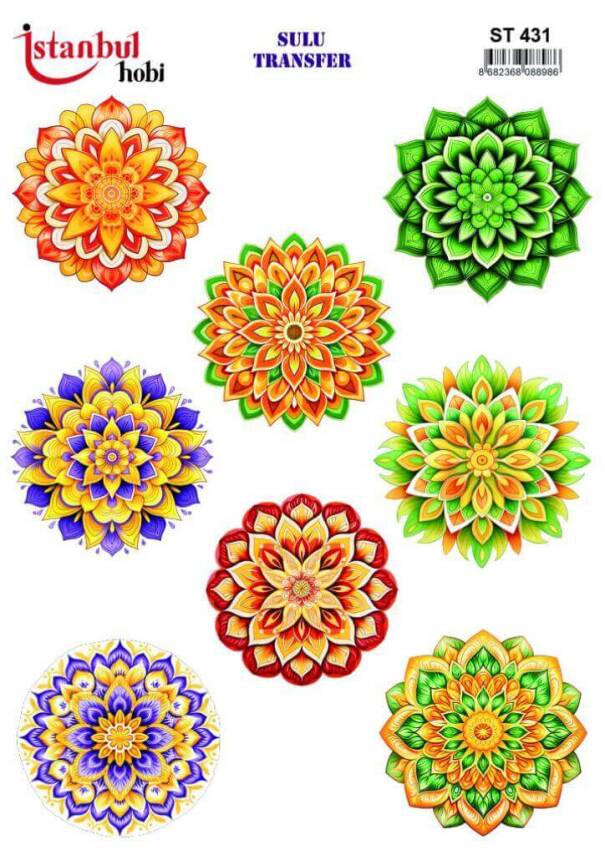 Çiçek Desenli Sulu Transfer Kağıdı STI-431 - 1