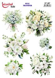 Çiçek Desenli Sulu Transfer Kağıdı STI-487 - Tual Hobi Craft İst