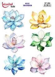 Çiçek Desenli Sulu Transfer Kağıdı STI-494 - Tual Hobi Craft İst