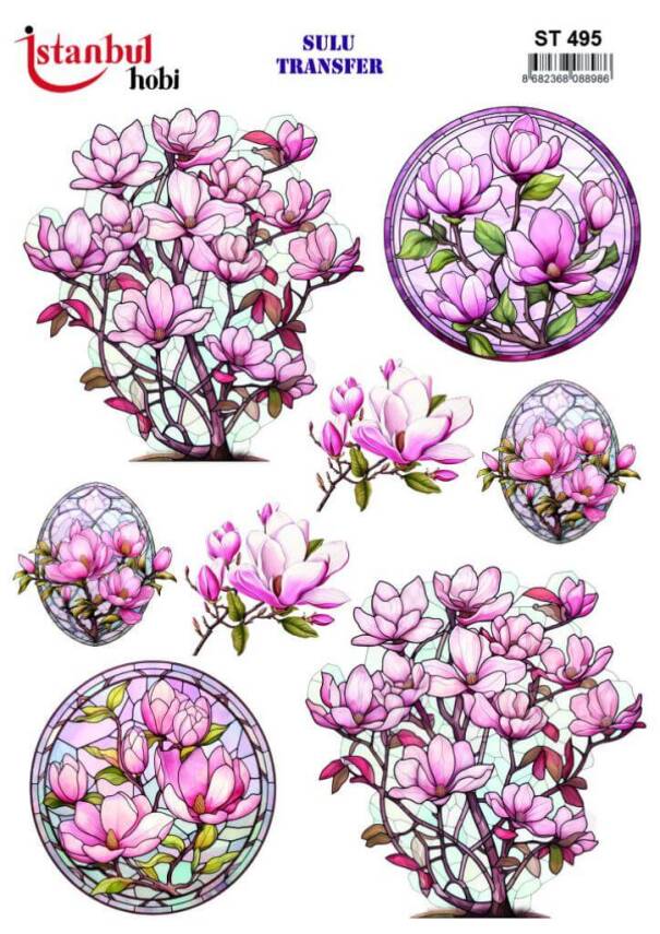 Çiçek Desenli Sulu Transfer Kağıdı STI-495 - 1