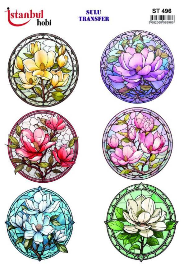 Çiçek Desenli Sulu Transfer Kağıdı STI-496 - 1
