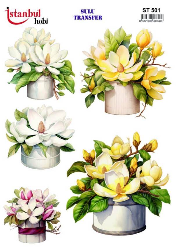 Çiçek Desenli Sulu Transfer Kağıdı STI-501 - 1