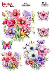 Çiçek Desenli Sulu Transfer Kağıdı STI-528 - Tual Hobi Craft İst