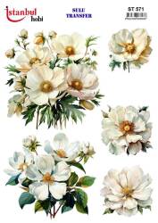 Çiçek Desenli Sulu Transfer Kağıdı STI-571 - Tual Hobi Craft İst