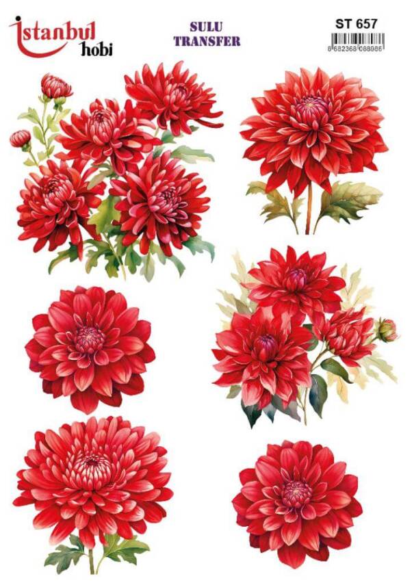 Çiçek Desenli Sulu Transfer Kağıdı STI-657 - 1